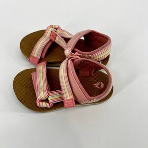 Academy Girls Sport Sandals Size 11D Pink Rainbow Strap Outdoor Summer